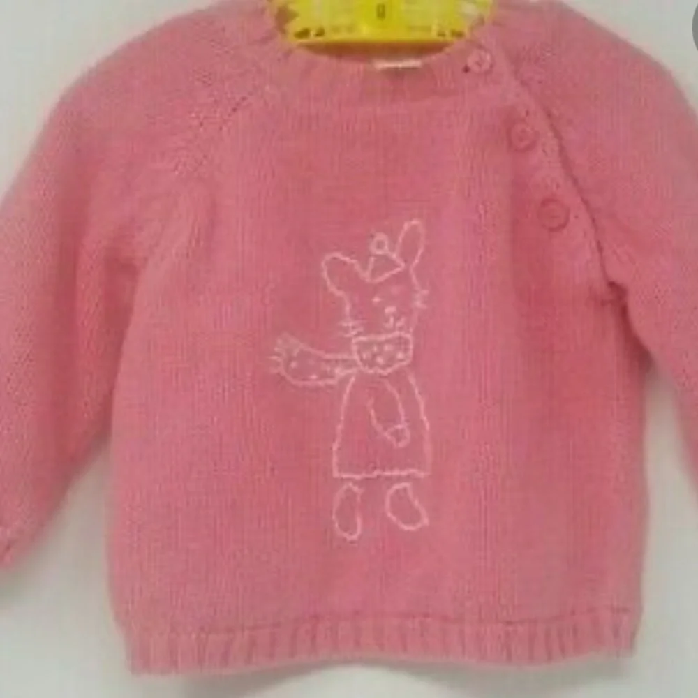 NWT | Baby Gap Embroidered Bunny Rabbit Sweater | Sweatshirt | Pink White